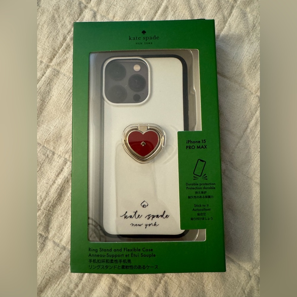 Heart Stability Ring and Case iPhone 15 Pro Max Kate Spade ♠️